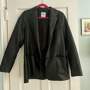 Zara Faux Leather Blazer